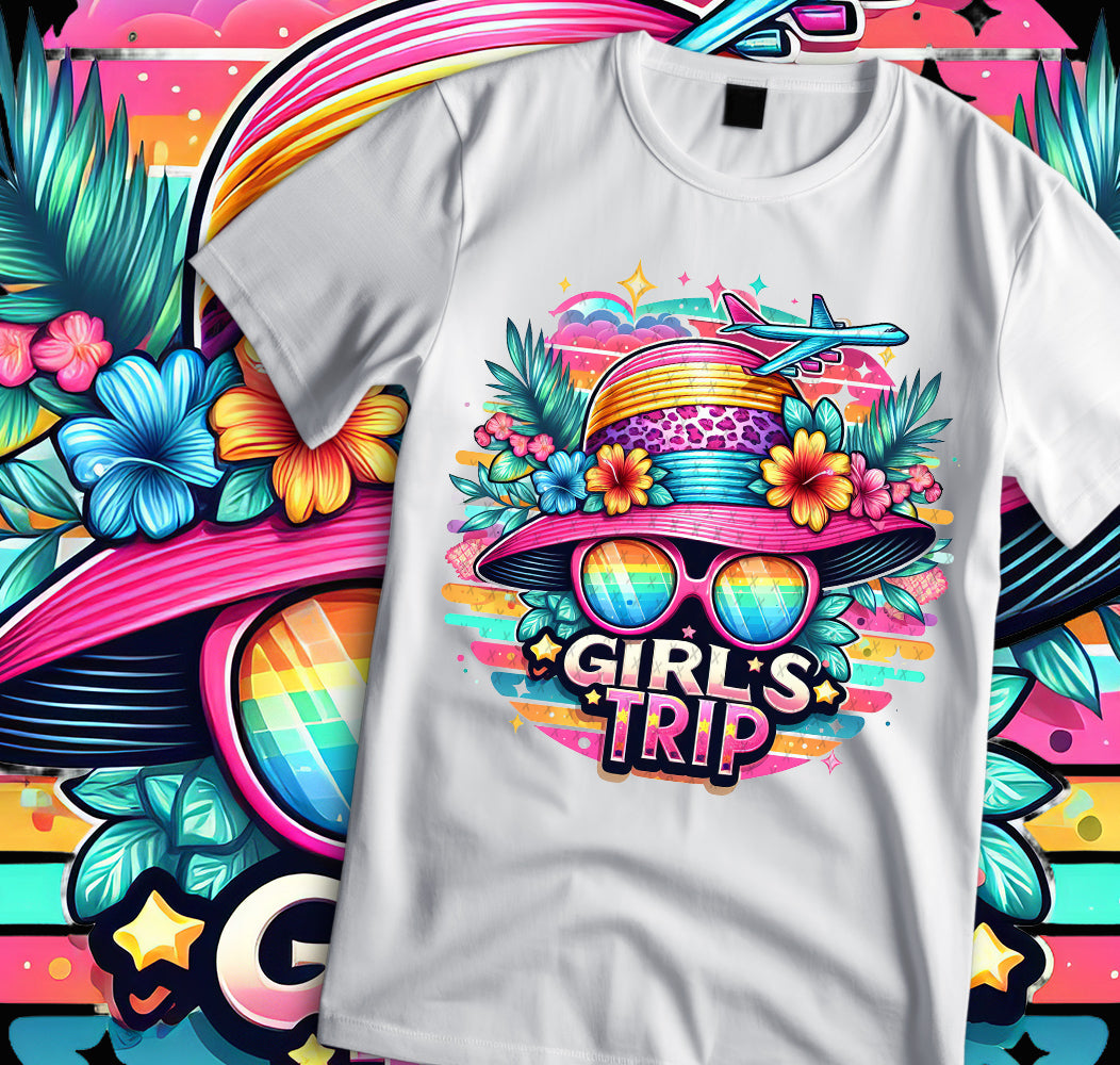 Travel T-Shirt Design, Girls Trip, Jamaica, Air plane Mode