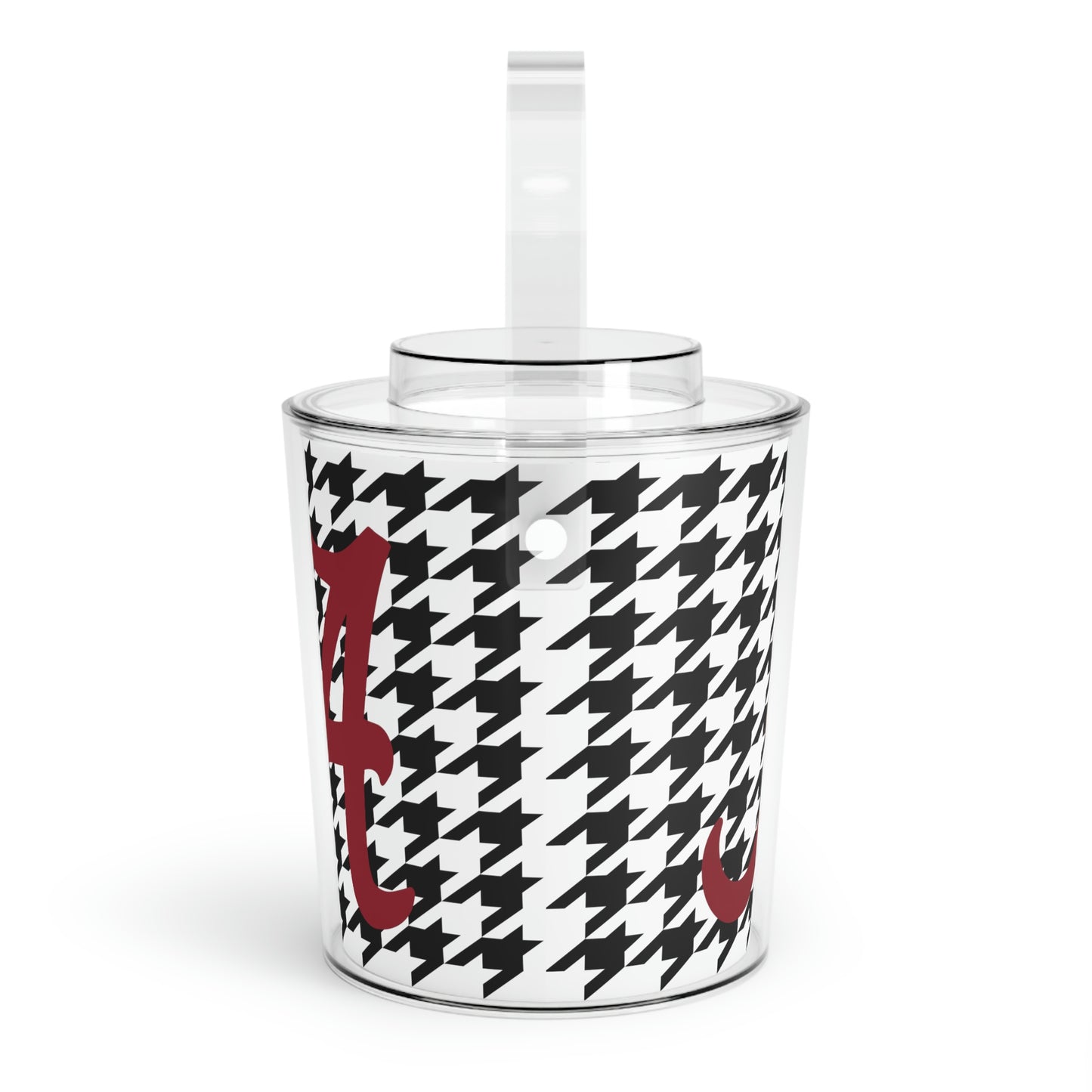 Houndstooth Ice Bucket with Tongs