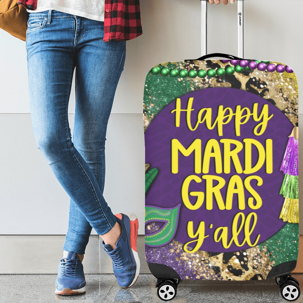 HappyMardiGrasYall Luggage Cover/Large 26"-28"