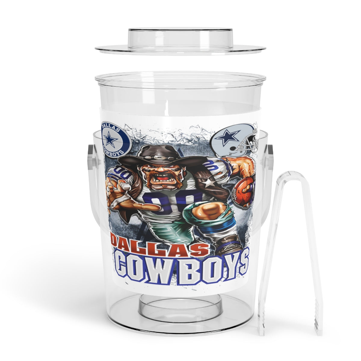 Cowboys Ice Bucket with Tongs