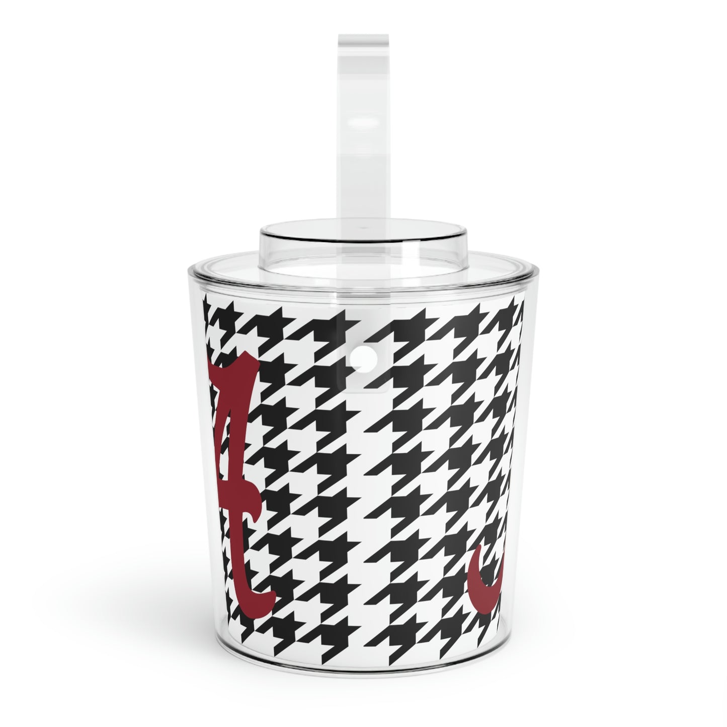 Houndstooth Ice Bucket with Tongs