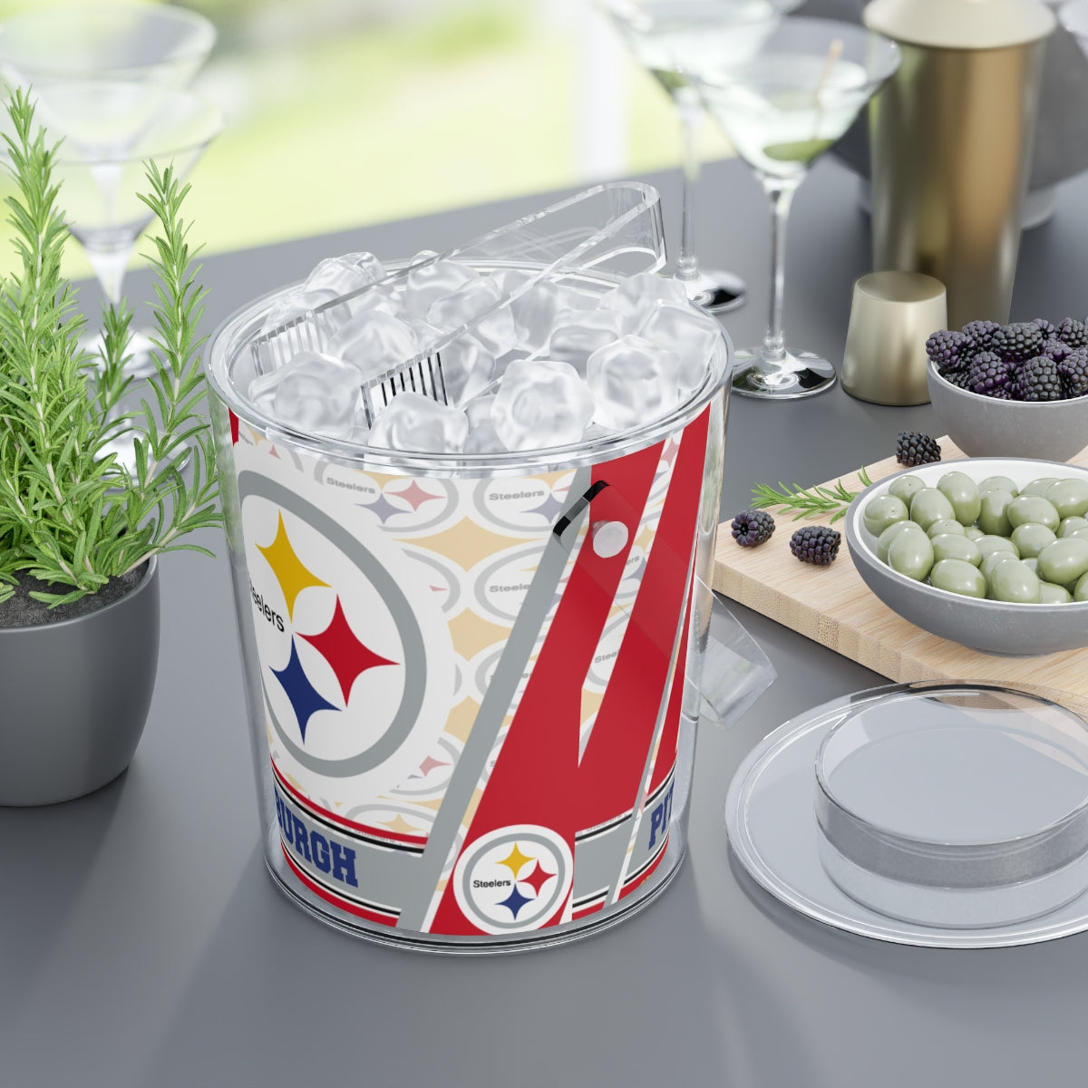 Steelers Ice Bucket with Tongs