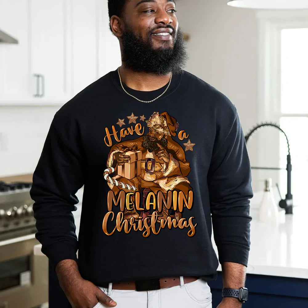 Have a Melanin Christmas Black Santa T-Shirt