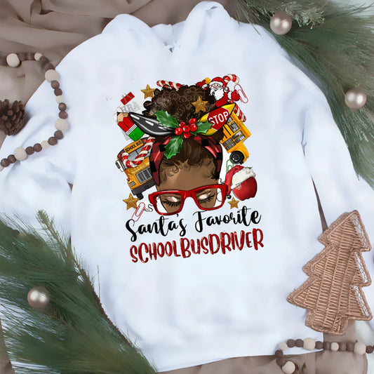 Santas Favorite School Bus Driver T-Shirt