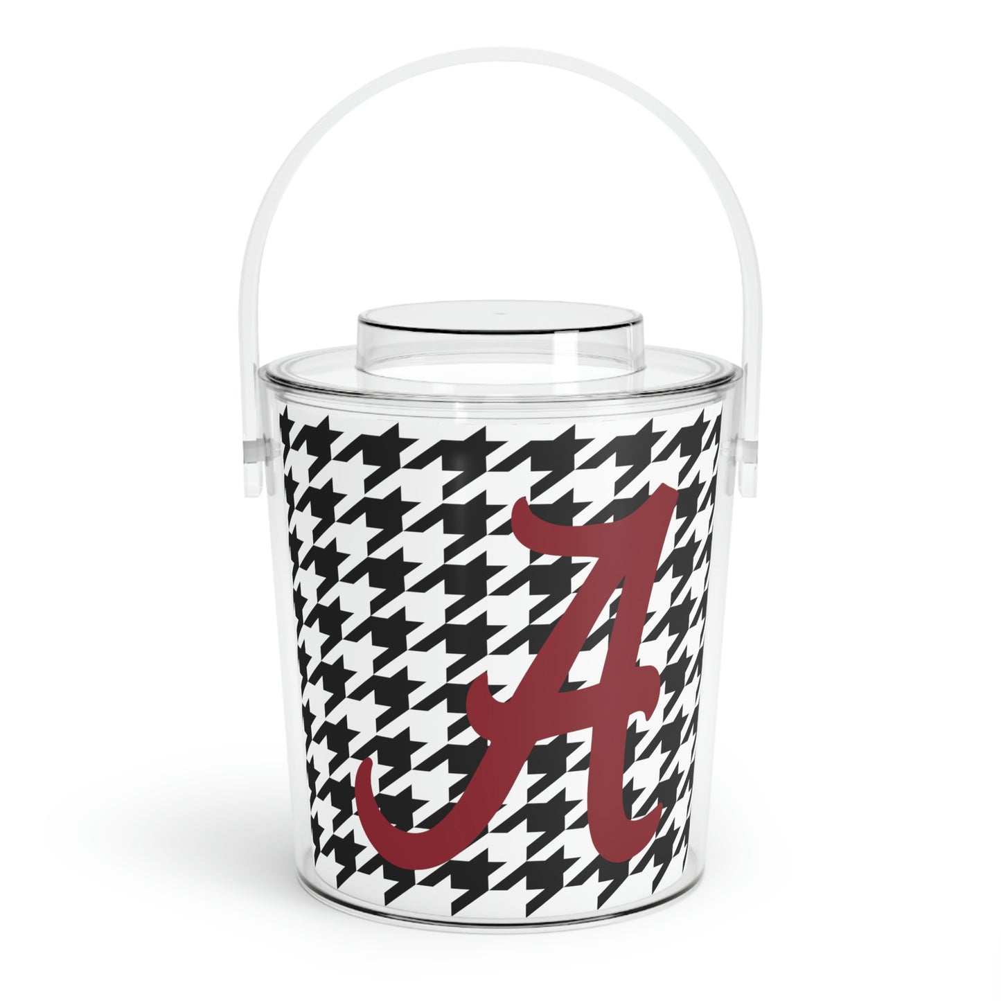 Houndstooth Ice Bucket with Tongs