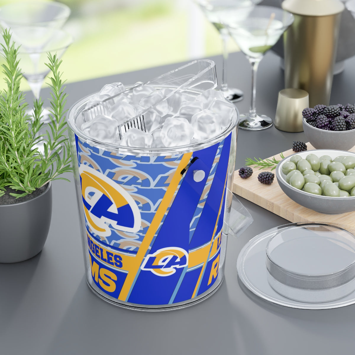 Rams Ice Bucket with Tongs