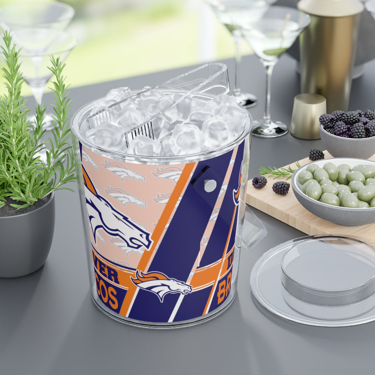 Broncos Ice Bucket with Tongs