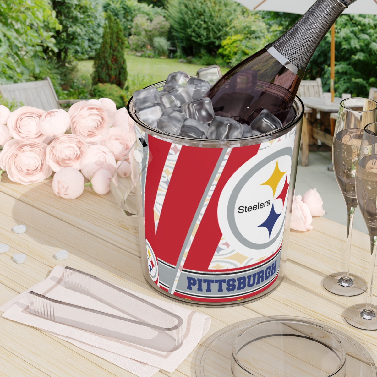 Steelers Ice Bucket with Tongs