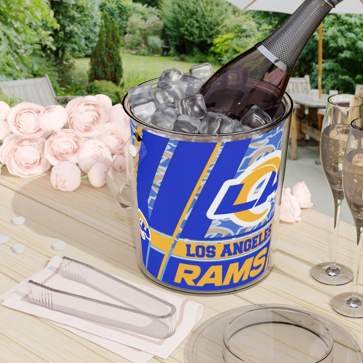 Rams Ice Bucket with Tongs